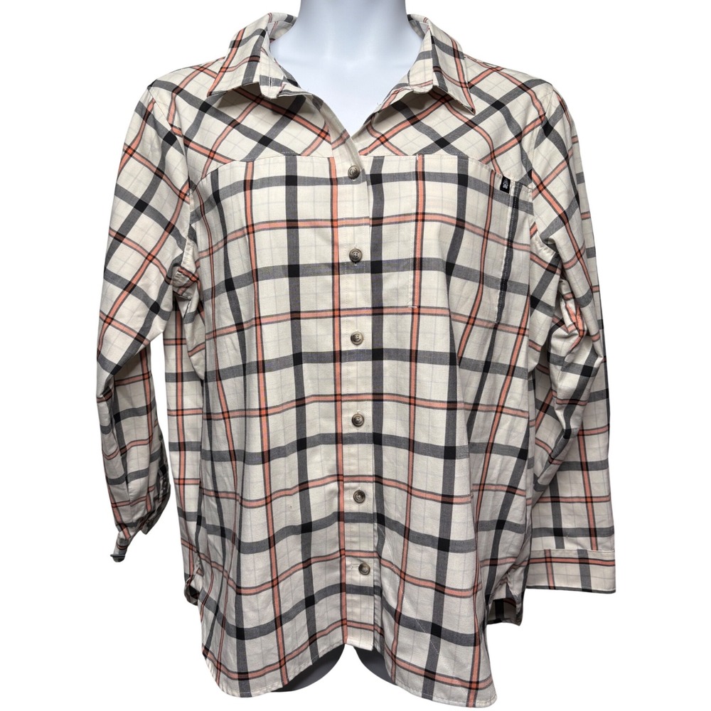 ALASKAN HARDGEAR Cream Plaid‎ Wool Blend Flannel Shirt w/Pocket Sz XXL Gorpcore